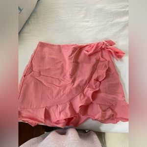 Pink wrap skirt